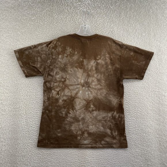 Y2K Vintage Gildan Brown Tie-Dye Horse Graphic Short Sleeve T-Shirt M Medium - Picture 2 of 12